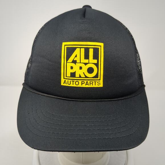 All Pro Auto Parts Snapback Trucker Hat Black Large Mesh Back Rope YoungAn Hat - Picture 2 of 9